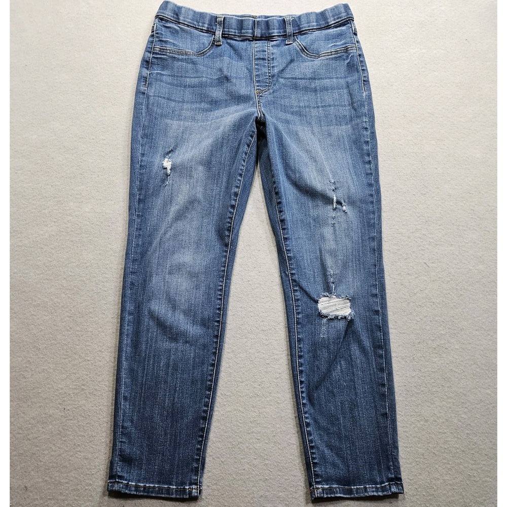 Judy Blue Destroyed Boyfriend Jegging Womens 15/32 Blue Pull On Stretch 33x27